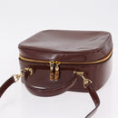 GUCCI Vanity Hand Bag Patent leather 2way Brown Gold 000 270 0323 Auth ep16129-8