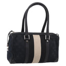 GUCCI GG Canvas Hand Bag Black Silver 000 0851 3754 Auth ep16134-1