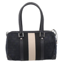 GUCCI GG Canvas Hand Bag Black Silver 000 0851 3754 Auth ep16134-2
