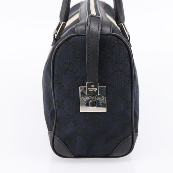 GUCCI GG Canvas Hand Bag Black Silver 000 0851 3754 Auth ep16134