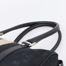 GUCCI GG Canvas Hand Bag Black Silver 000 0851 3754 Auth ep16134-8