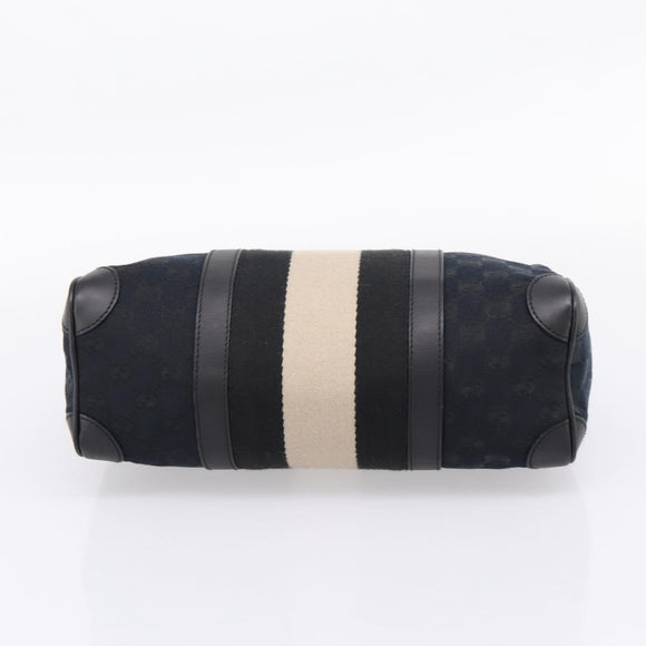 GUCCI GG Canvas Hand Bag Black Silver 000 0851 3754 Auth ep16134