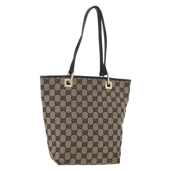 GUCCI GG Canvas Tote Bag Beige Gold 002 1099 Auth ep16137