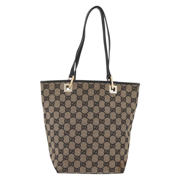 GUCCI GG Canvas Tote Bag Beige Gold 002 1099 Auth ep16137