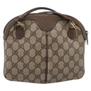 GUCCI GG Supreme Web Sherry Line Bag PVC Beige Gold 904 02 047 Auth ep16142-3