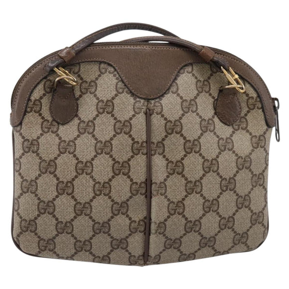 GUCCI GG Supreme Web Sherry Line Bag PVC Beige Gold 904 02 047 Auth ep16142