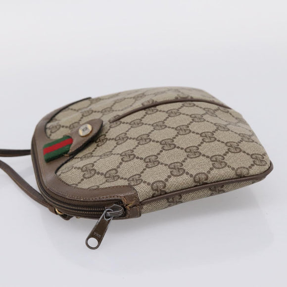 GUCCI GG Supreme Web Sherry Line Bag PVC Beige Gold 904 02 047 Auth ep16142