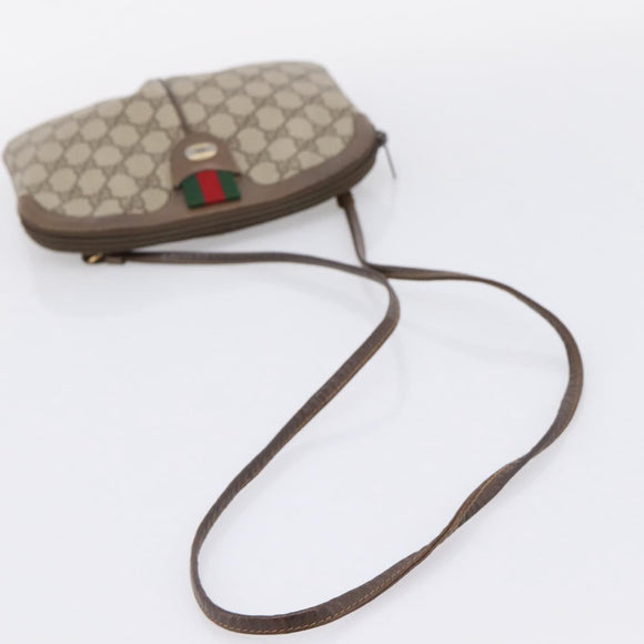 GUCCI GG Supreme Web Sherry Line Bag PVC Beige Gold 904 02 047 Auth ep16142