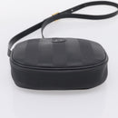 FENDI Pecan Canvas Shoulder Bag PVC Black Gold Auth ep16143-5