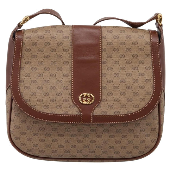 GUCCI Micro GG Supreme Shoulder Bag PVC Beige Gold 001 116 4425 Auth ep16145