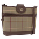 Burberrys Nova Check Shoulder Bag Canvas Beige Gold Auth ep16148-1