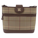Burberrys Nova Check Shoulder Bag Canvas Beige Gold Auth ep16148-2