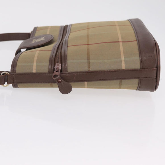 Burberrys Nova Check Shoulder Bag Canvas Beige Gold Auth ep16148