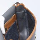 Christian Dior Honeycomb Canvas Shoulder Bag PVC Gold Blue Auth ep16154-23