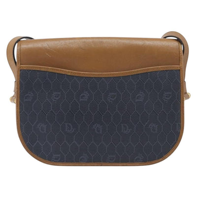Christian Dior Honeycomb Canvas Shoulder Bag PVC Gold Blue Auth ep16154 - 0