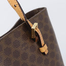 CELINE Macadam Canvas Hand Bag PVC Leather Brown Gold Auth ep16155-19