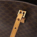 CELINE Macadam Canvas Hand Bag PVC Leather Brown Gold Auth ep16155-21