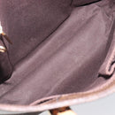 CELINE Macadam Canvas Hand Bag PVC Leather Brown Gold Auth ep16155-9