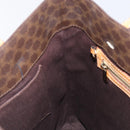 CELINE Macadam Canvas Hand Bag PVC Leather Brown Gold Auth ep16155-24