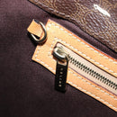 CELINE Macadam Canvas Hand Bag PVC Leather Brown Gold Auth ep16155-25