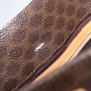 CELINE Macadam Canvas Hand Bag PVC Leather Brown Gold Auth ep16155-11