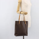 CELINE Macadam Canvas Hand Bag PVC Leather Brown Gold Auth ep16155-27
