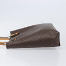CELINE Macadam Canvas Hand Bag PVC Leather Brown Gold Auth ep16155-4