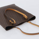 CELINE Macadam Canvas Hand Bag PVC Leather Brown Gold Auth ep16155-6