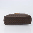 CELINE Macadam Canvas Hand Bag PVC Leather Brown Gold Auth ep16155-5
