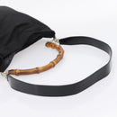 GUCCI Bamboo Hand Bag Nylon 2way Black Silver 001 1577 2615 Auth ep16156-8