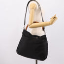 GUCCI Bamboo Hand Bag Nylon 2way Black Silver 001 1577 2615 Auth ep16156-26