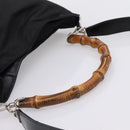 GUCCI Bamboo Hand Bag Nylon 2way Black Silver 001 1577 2615 Auth ep16156-6