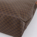 CELINE Macadam Canvas Tote Bag PVC Leather Brown Gold Auth ep16157-14