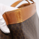 CELINE Macadam Canvas Tote Bag PVC Leather Brown Gold Auth ep16157-9