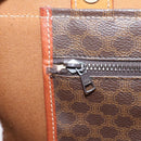 CELINE Macadam Canvas Tote Bag PVC Leather Brown Gold Auth ep16157-21