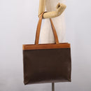 CELINE Macadam Canvas Tote Bag PVC Leather Brown Gold Auth ep16157-23