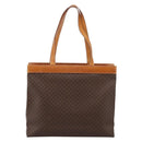CELINE Macadam Canvas Tote Bag PVC Leather Brown Gold Auth ep16157-2