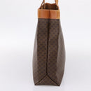 CELINE Macadam Canvas Tote Bag PVC Leather Brown Gold Auth ep16157-4