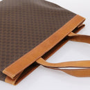 CELINE Macadam Canvas Tote Bag PVC Leather Brown Gold Auth ep16157-6