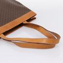 CELINE Macadam Canvas Tote Bag PVC Leather Brown Gold Auth ep16157-7