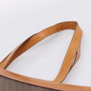 CELINE Macadam Canvas Tote Bag PVC Leather Brown Gold Auth ep16157-8