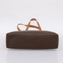 CELINE Macadam Canvas Tote Bag PVC Leather Brown Gold Auth ep16157-5