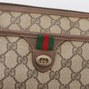 GUCCI GG Supreme Web Sherry Line Bag PVC Beige Gold 89 02 077 Auth ep16159-19