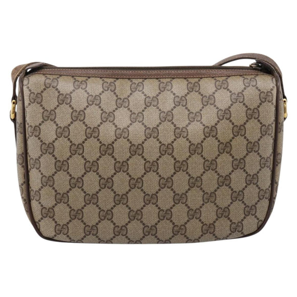 GUCCI GG Supreme Web Sherry Line Bag PVC Beige Gold 89 02 077 Auth ep16159