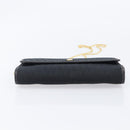 Christian Dior Trotter Canvas Chain Shoulder Bag Black Gold Auth ep16160-5