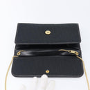 Christian Dior Trotter Canvas Chain Shoulder Bag Black Gold Auth ep16160-19