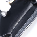 Christian Dior Trotter Canvas Chain Shoulder Bag Black Gold Auth ep16160-12