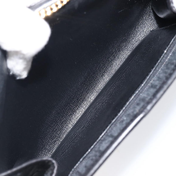Christian Dior Trotter Canvas Chain Shoulder Bag Black Gold Auth ep16160