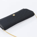 Christian Dior Trotter Canvas Chain Shoulder Bag Black Gold Auth ep16160-6