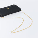 Christian Dior Trotter Canvas Chain Shoulder Bag Black Gold Auth ep16160-7
